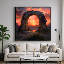 Sunset Arch - Painterly Stil Ligcape Art Poster