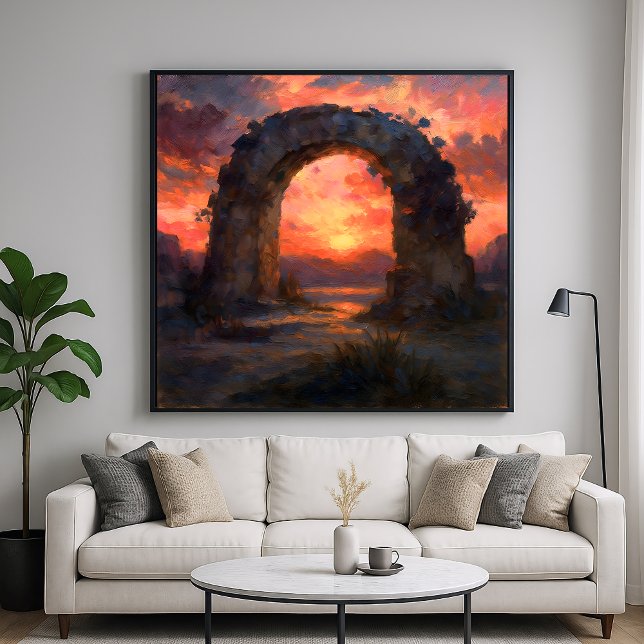 Sunset Arch - Painterly Stil Ligcape Art Poster (Skapare uppladdad)