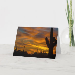 Sunset Arizona Greeting Card Saguaros i Himlar Kort