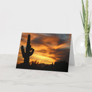 Sunset Arizona Greeting Card Saguaros i Himlar Kort