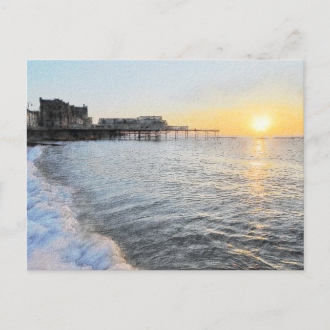 Sunset at Aberystwyth Vykort (Framsida)
