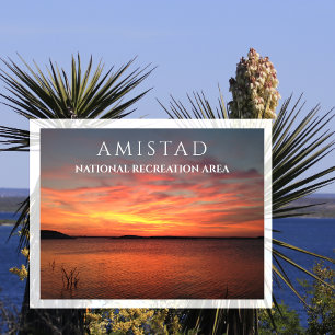 Sunset at Amistad Reservoir, Amistad NRA, Texas Vykort