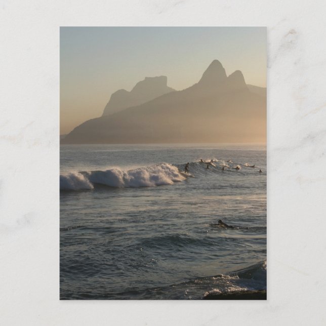 "Sunset at Arpoador, Rio de Janeiro" vykort (Framsida)