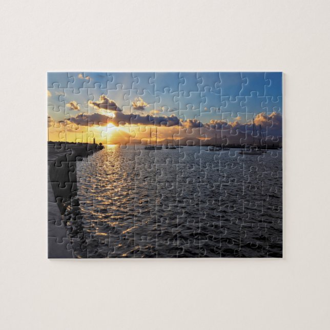 Sunset at Arrecife, Lanzarote, Jigszons Puzzle Pussel (Horisontell)
