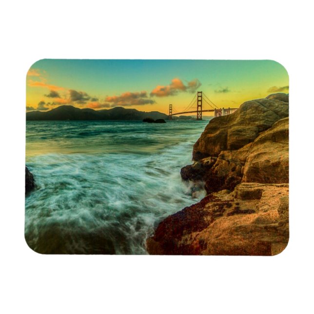 Sunset at Baker Beach Magnet (Horisontell)