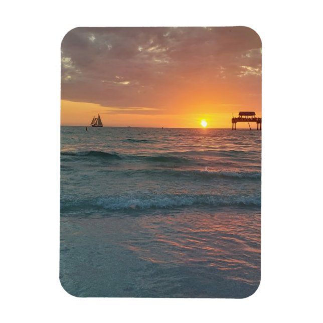 Sunset at Clearwater Beach Magnet (Vertikal)