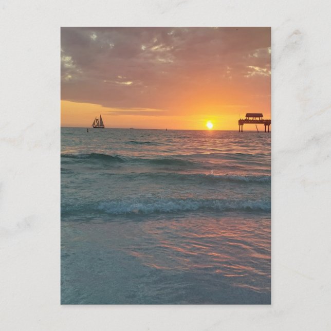 Sunset at Clearwater Beach Vykort (Framsida)