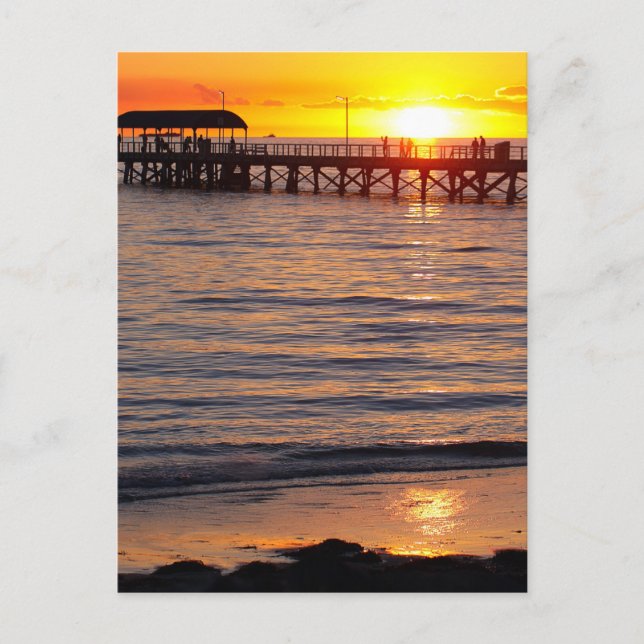 Sunset at Grange Beach and Jetty, Australien Vykort (Framsida)