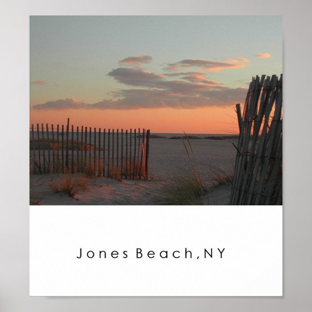 Sunset at Jones Beach Poster (Framsidan)