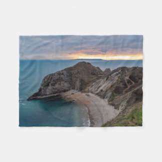 Sunset at Jurrasic Coast, England, UK Fleecefilt