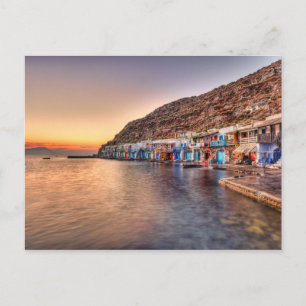 Sunset at Klima of Milos, Grekland Vykort