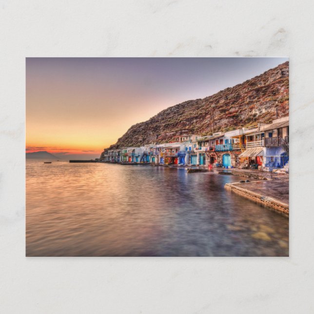 Sunset at Klima of Milos, Grekland Vykort (Framsida)