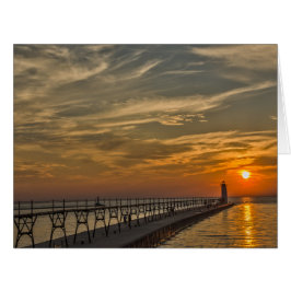 Sunset at Manistee North Pierhead Lighthouse Jumbo Kort