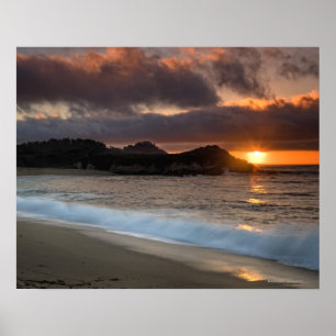 Sunset at Monastery Beach, Carmel, California Poster