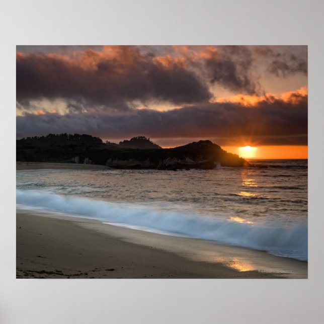 Sunset at Monastery Beach, Carmel, California Poster (Framsidan)