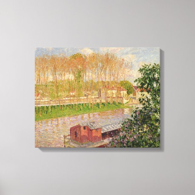 Sunset at Moret-sur-Loing, 1901 Canvastryck (Framsida)