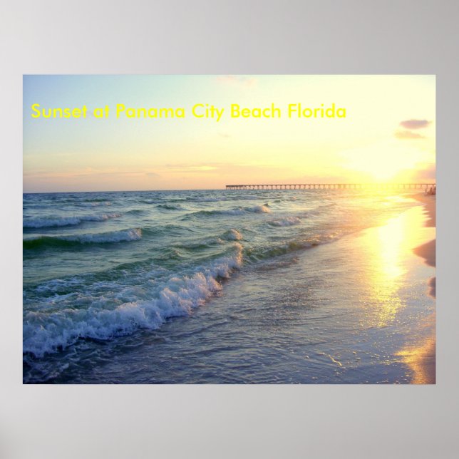 Sunset at Panama City Beach Florida Poster (Framsidan)