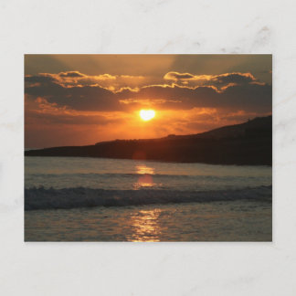 Sunset at Praia Da Luz Beach, Algarve, Portugal Vykort