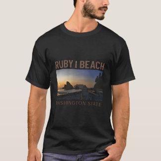 Sunset at Ruby Beach Washington State T Shirt