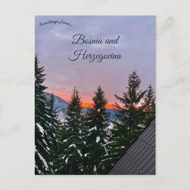 Sunset at Sisava Bosnia and Herzegovina Vykort (Framsida)