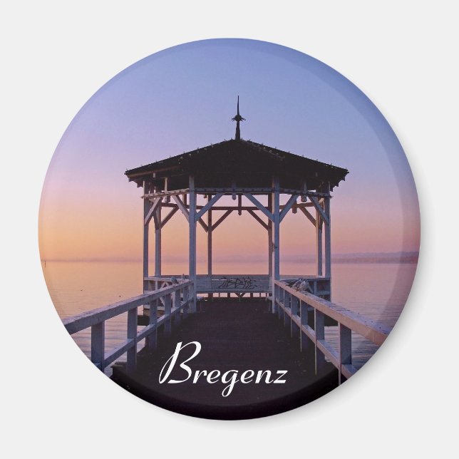 Sunset at Sjö Constance in Bregenz in Austria Magnet (Framsidan)