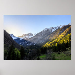 Sunset at Trenta valley, Slovenien Poster
