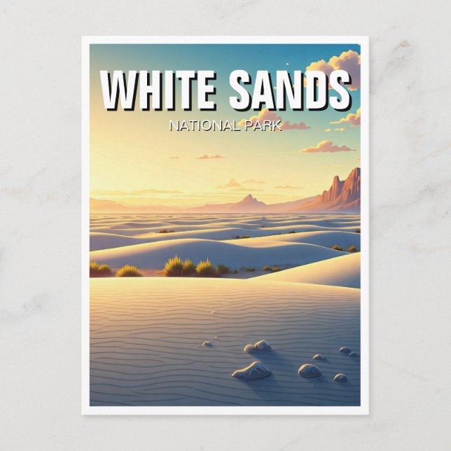 Sunset at White Sands nationalpark Souvenir Vykort (Framsida)