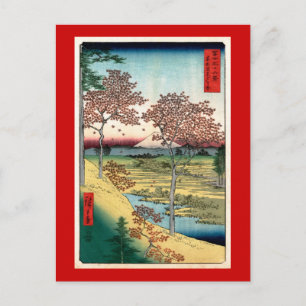 Sunset Backe Meguro Hiroshige japansk finkonst Vykort