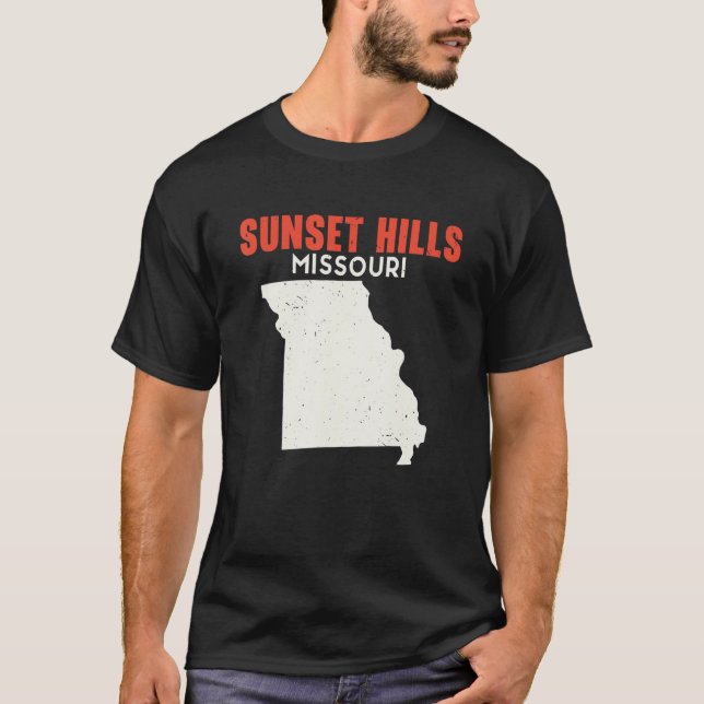 Sunset Backe Missouri USA State America Travel Mis T Shirt (Framsida)