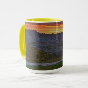 Sunset, Badlands nationalpark Mugg