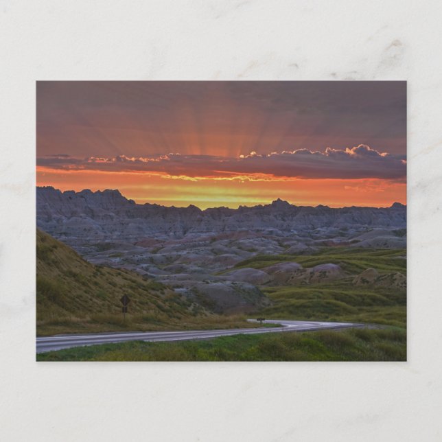 Sunset, Badlands nationalpark Vykort (Framsida)