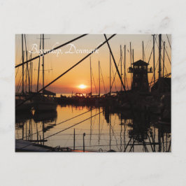Sunset Bagenkop Harbor, Langeland, Danmark Vykort