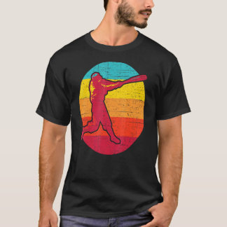 Sunset Baseball Batter Distress T Shirt