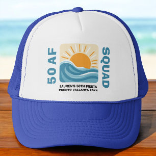 Sunset Beach 50 AF Crew Cute Birthday Keps
