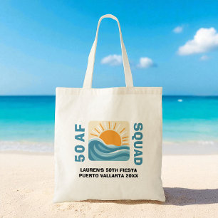 Sunset Beach 50 AF Crew Cute Birthday Tygkasse