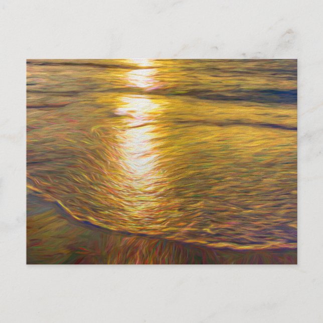 Sunset Beach Abstrakt Art Vykort (Framsida)