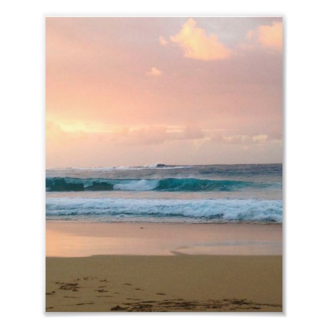Sunset Beach and Sea Fototryck (Framsidan)