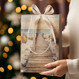 Sunset Beach Boardpromenägge Vattenfärg