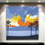 Sunset Beach by © Cathy Thompson Canvastryck<br><div class="desc">Sunset Beach by © Cathy Thompson Kanvastryck. Originaldesign av konstnären Cathy Thompson. Vi presenterar det här utsökta biet av konst, ett verkligt mästerverk som fångar den andliga skönheten i en oceansolnedgång. I den här bilden visas de krämande nyheterna från en solnedgång över tropikarnas gyllene stränder, tillsammans med det graciösa handflatan...</div>