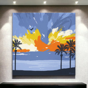 Sunset Beach by © Cathy Thompson Canvastryck