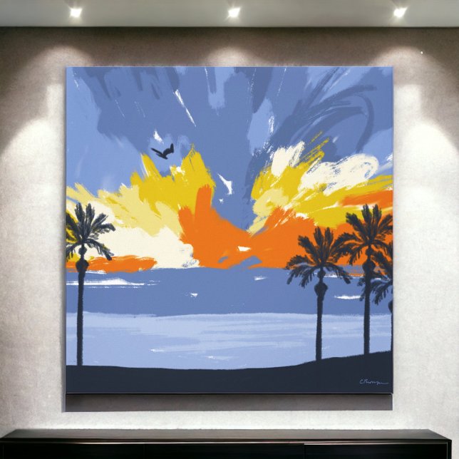 Sunset Beach by © Cathy Thompson Canvastryck (Skapare uppladdad)