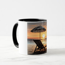 "Sunset Beach Chair Mug - Coastal Relaxation Cup" Mugg