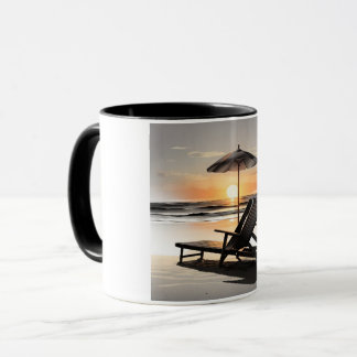 "Sunset Beach Chair Mug - Coastal Relaxation Cup" Mugg