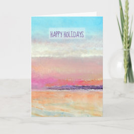 Sunset Beach Coastal Themarie Holiday Greetings Helgkort