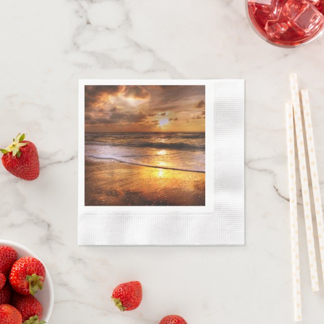 Sunset Beach Coded Cocktail Papper Napkins 44 Pappersservett (Insitu)