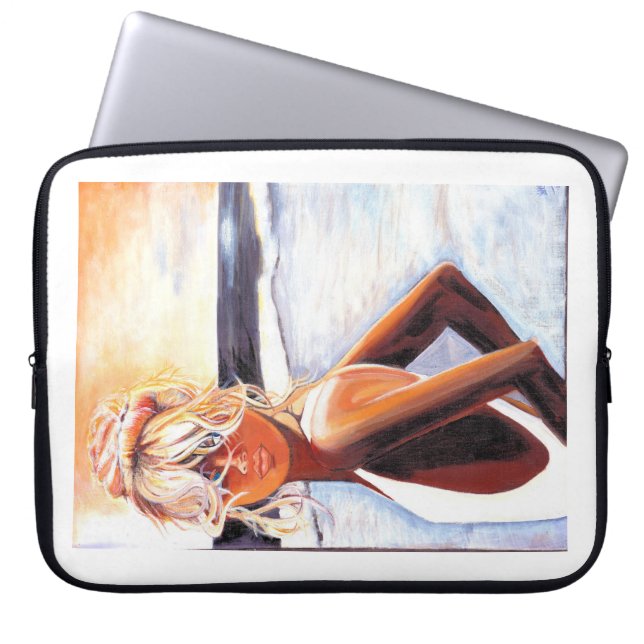 Sunset Beach Girl Laptop Fodral (Framsidan)