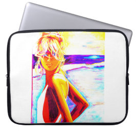 Sunset Beach Girl Laptop Fodral