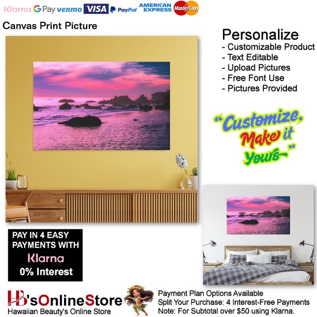 Sunset Beach Kanvastryck Bild 16 (Sunset Beach Canvas Print Picture 16.)
