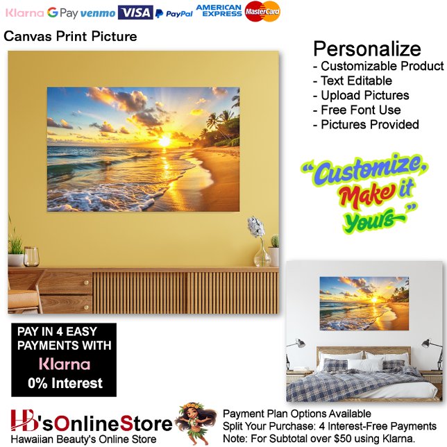 Sunset Beach Kanvastryck Bild 2 (Sunset Beach Canvas Print Picture 2.)