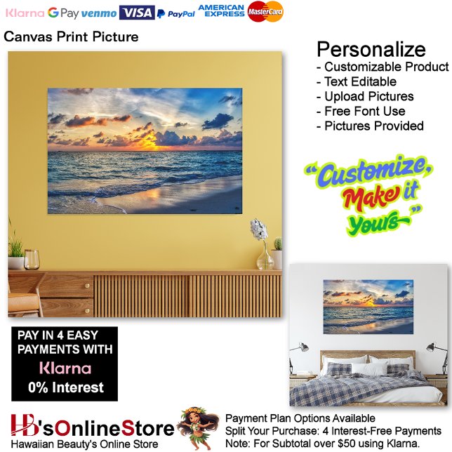 Sunset Beach Kanvastryck Bild 20 (Sunset Beach Canvas Print Picture 20.)